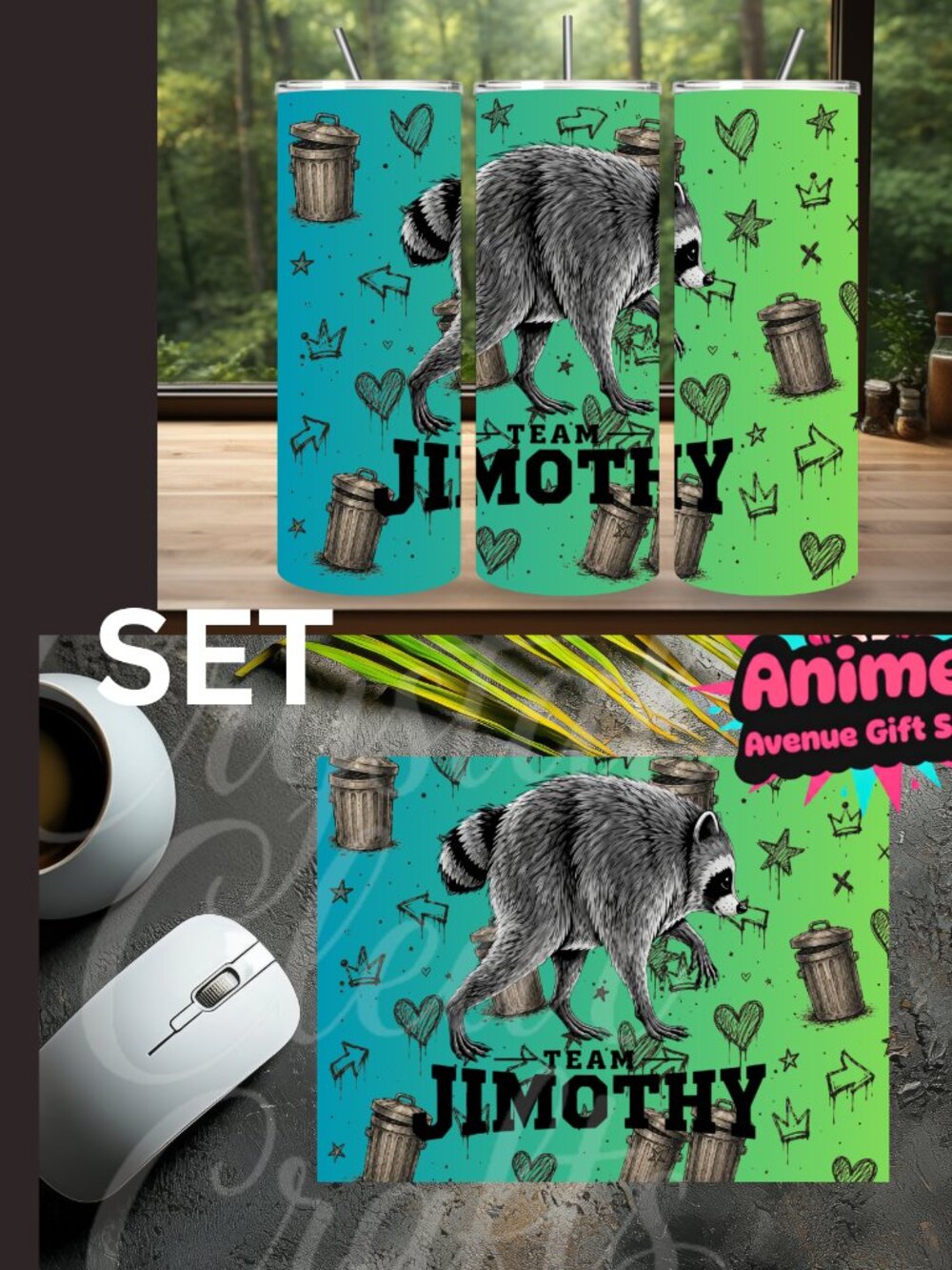 Jimothy 20oz Stainless Steel Tumbler & Mouse Pad Gift Set
